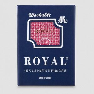 Royal 100% All Plastic Playing Cards Washable Red Deck with Case Made in Taiwan